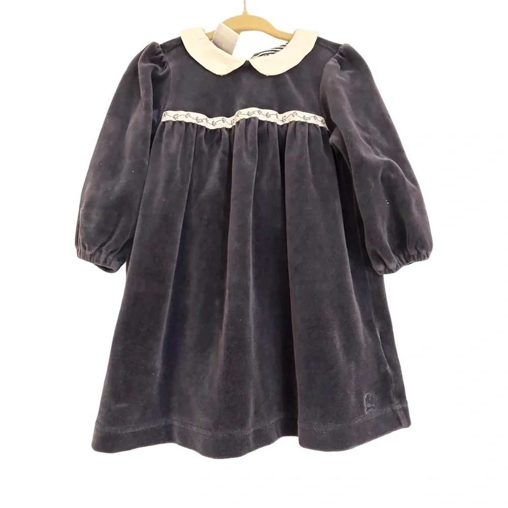 TOMMY HILFIGER Velvet Dress in Vintage Blue